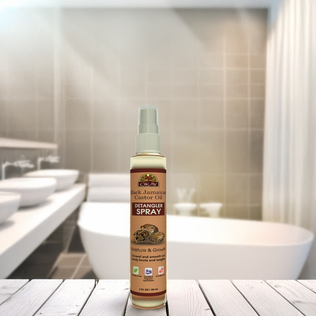 Okay Pure Naturals Detangler Spray with Black Jamaican Castor Oil 59ml
