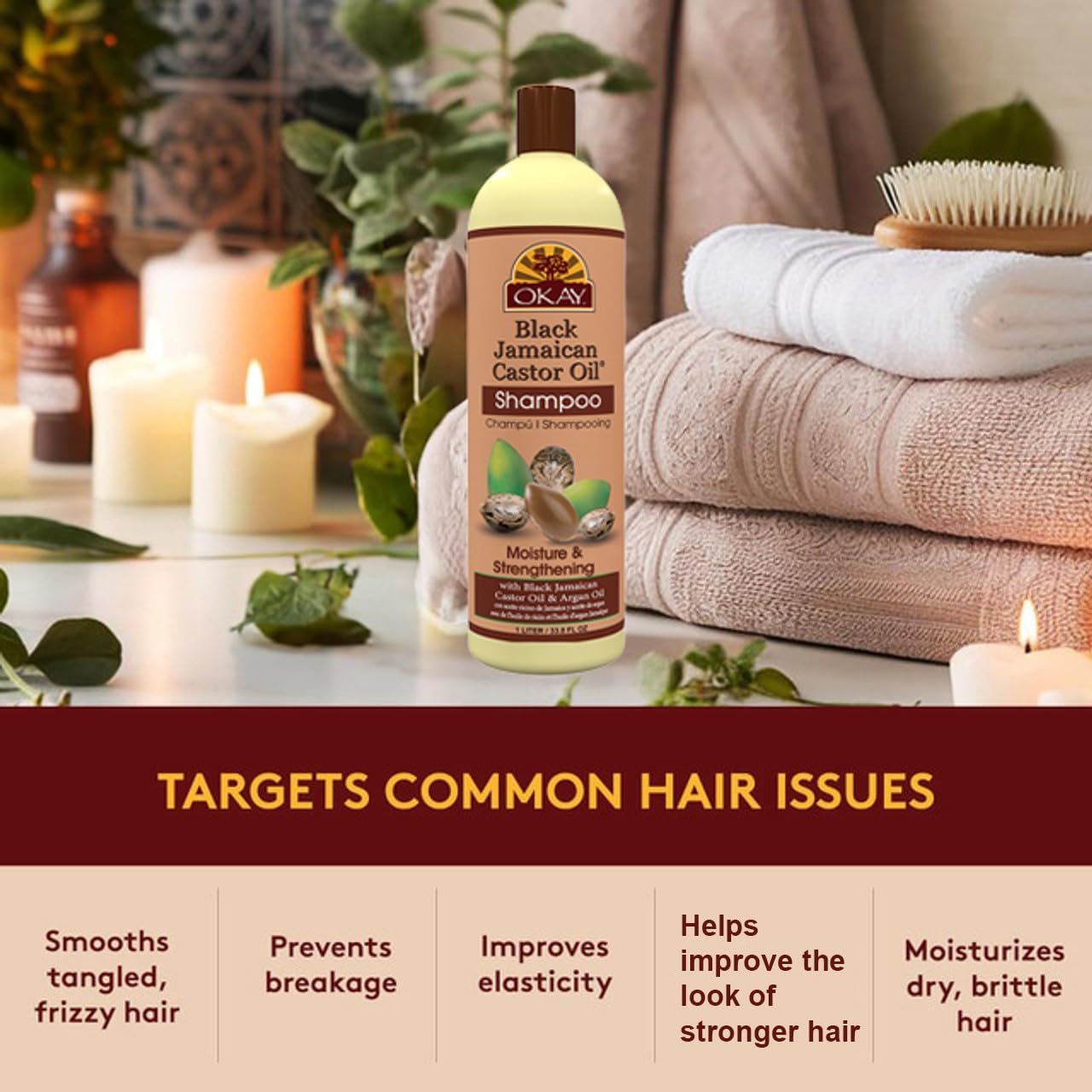 Okay Pure Naturals Black Jamaican Castor Oil Shampoo 12oz