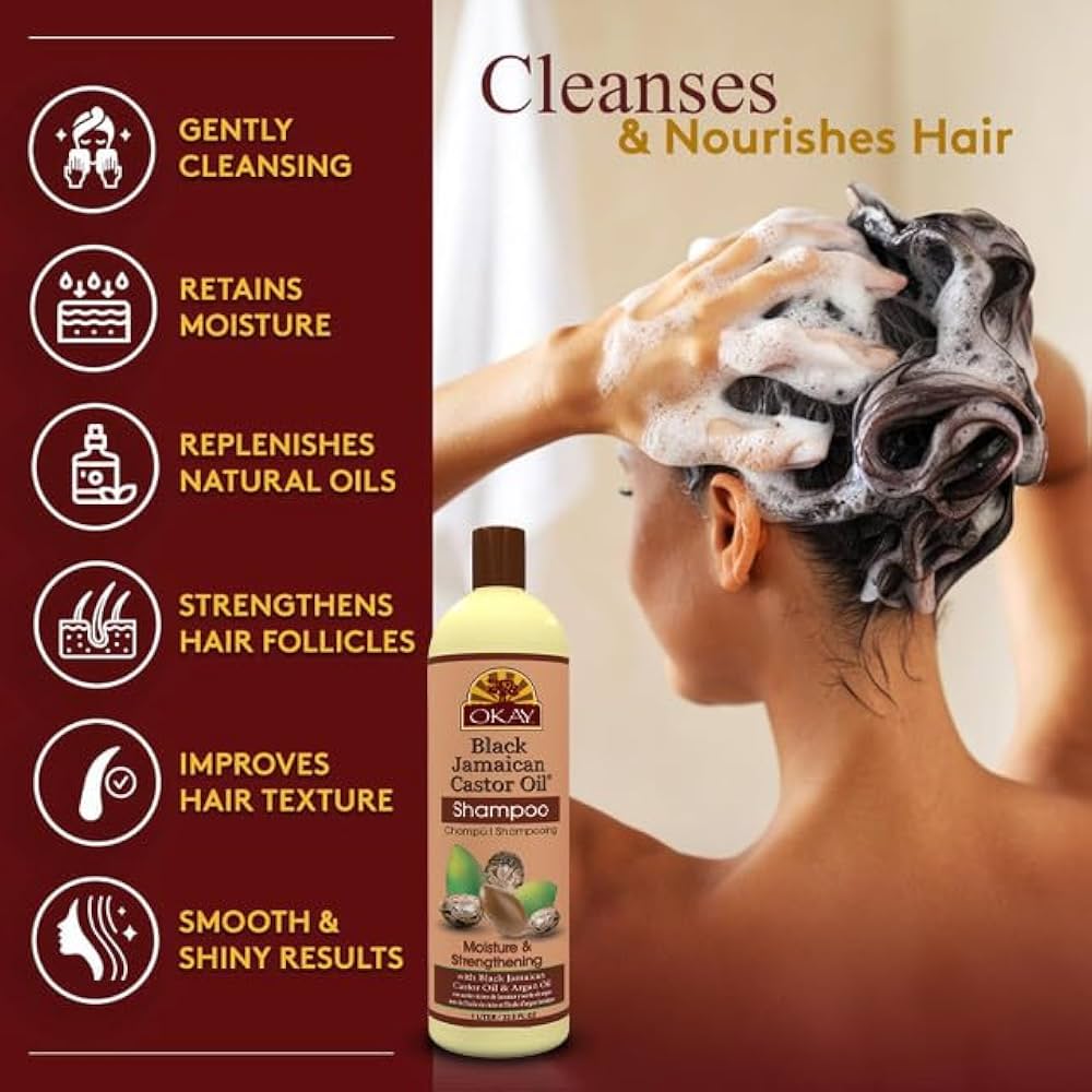 Okay Pure Naturals Black Jamaican Castor Oil Shampoo 12oz