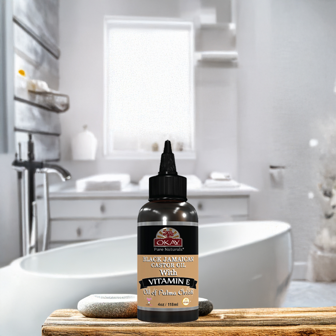 Okay Pure Naturals Black Jamaican Castor Oil with Vitamin E & Panthenol 118ml