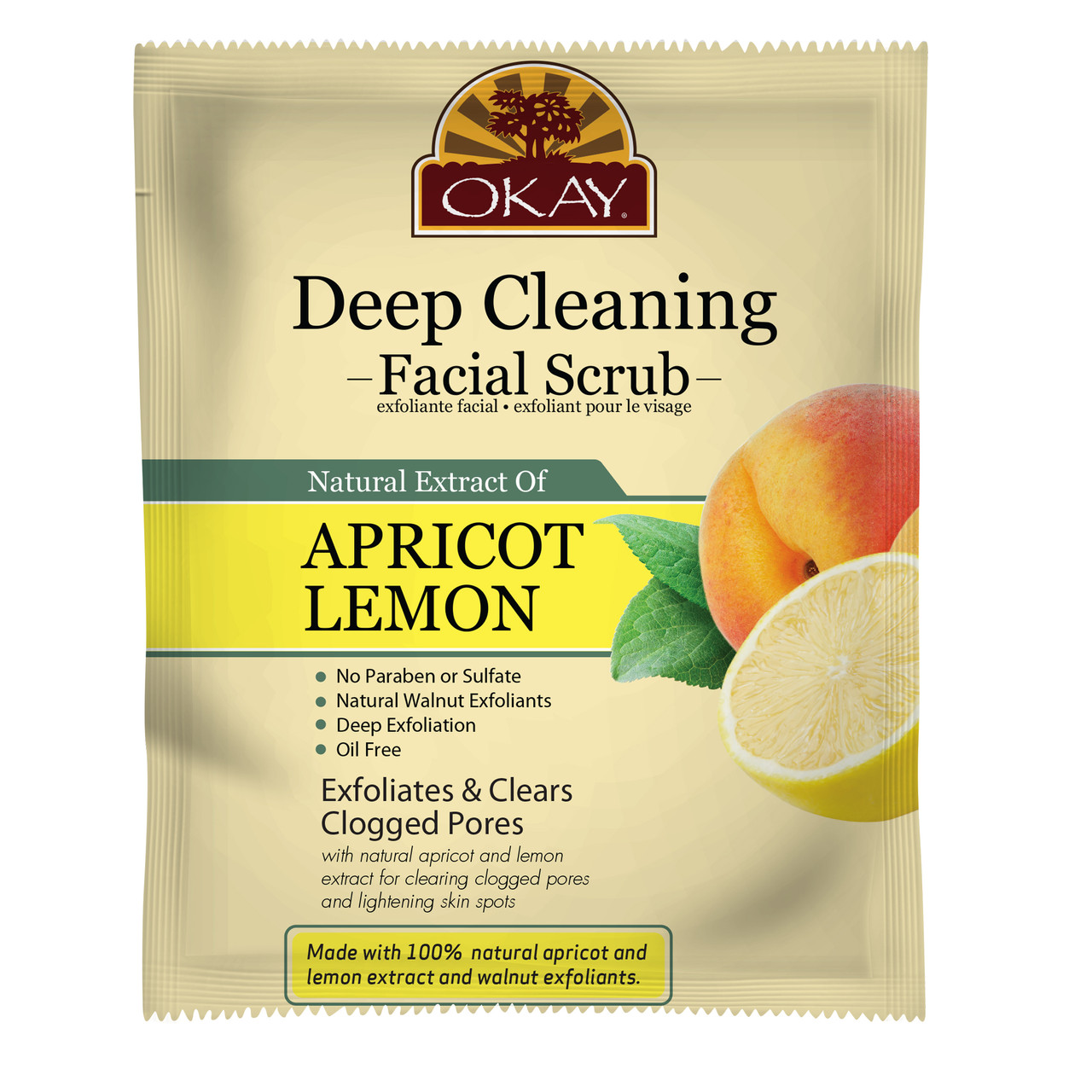 Okay Pure Deep Cleaning Facial Scrub Apricot Lemon 170g