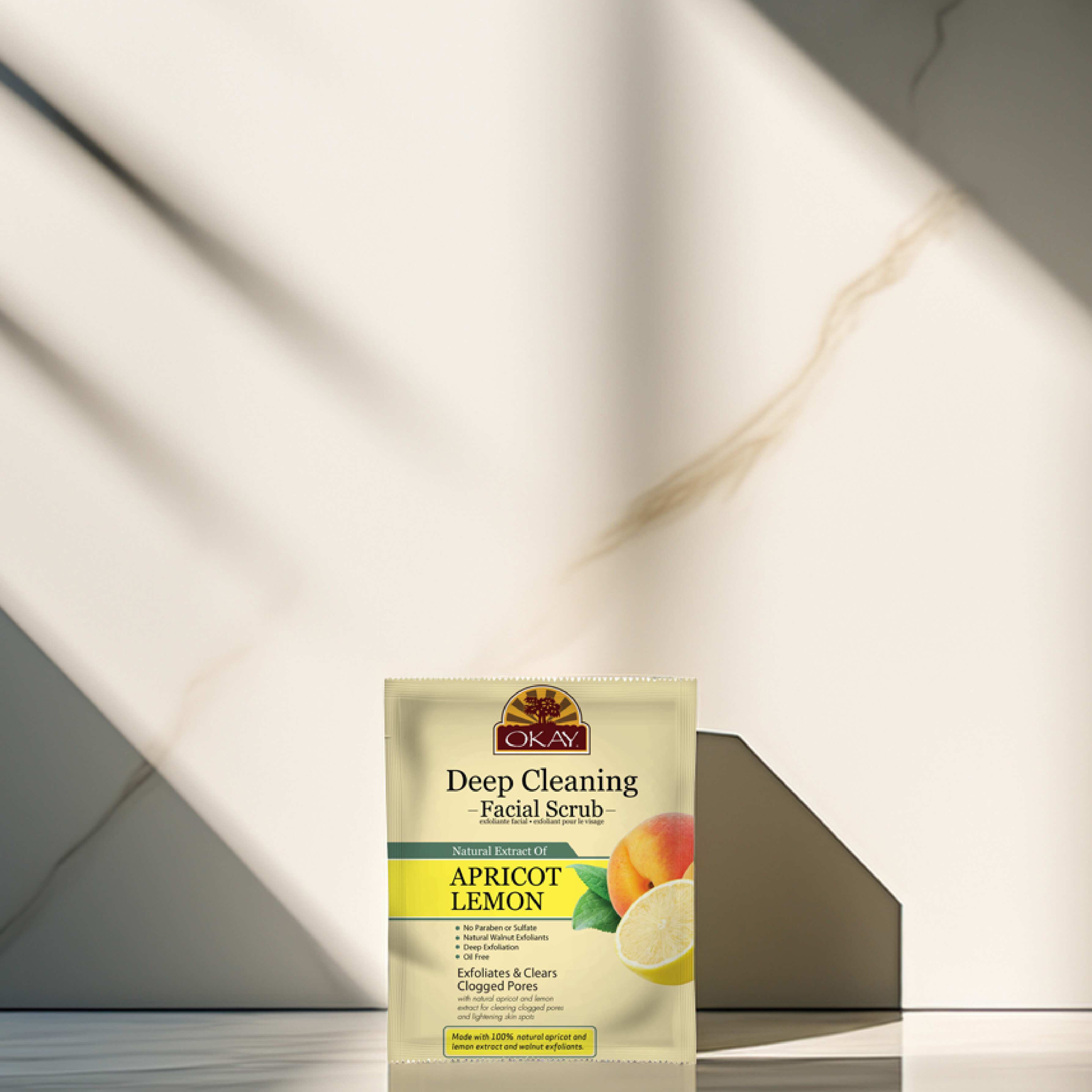 Okay Pure Deep Cleaning Facial Scrub Apricot Lemon 170g