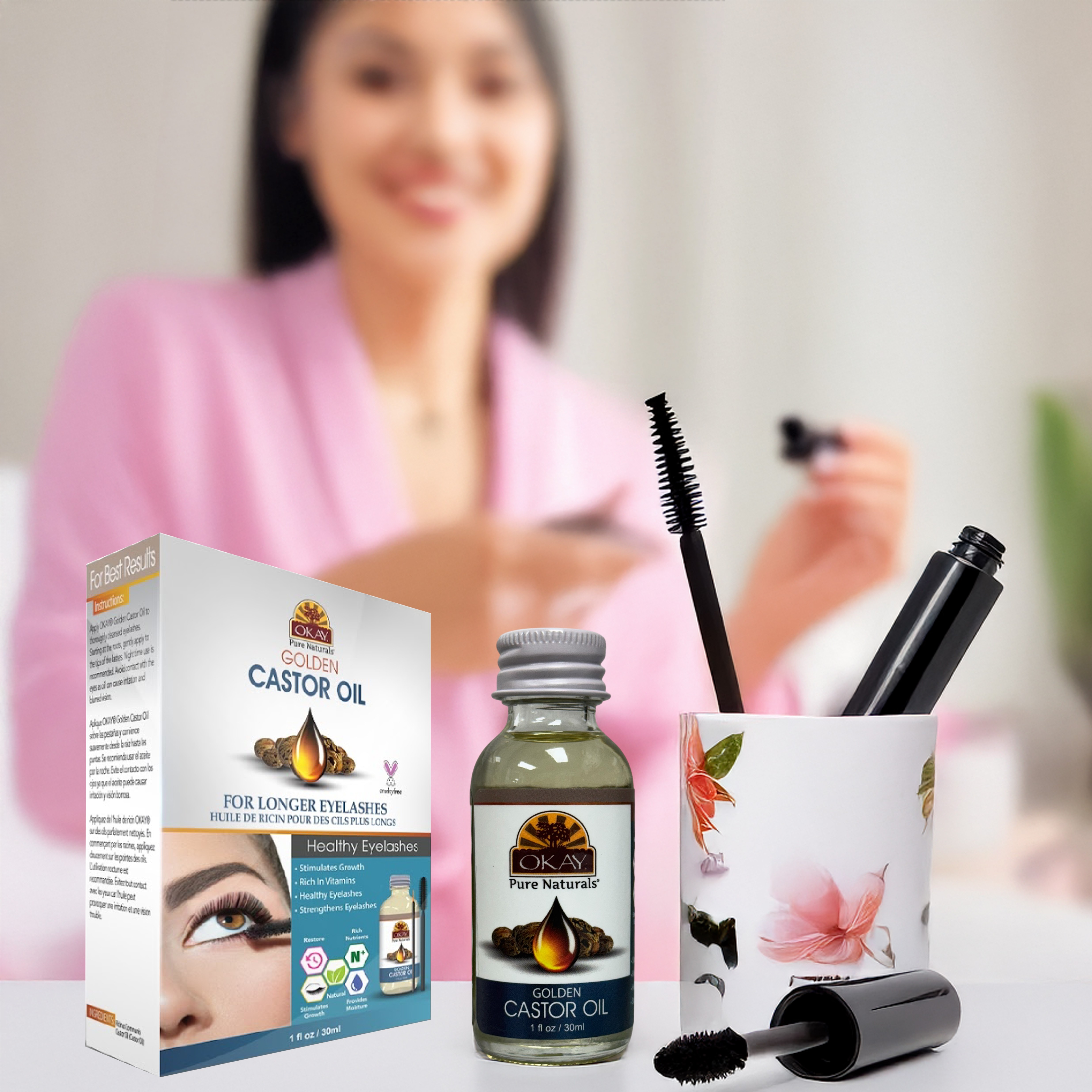 Okay Pure Golden Castor Oil For Longer Eyelashes 30ml