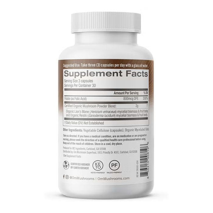 فطر سوبر فود من Om Brain Fuel - عدد 90 كبسولة نباتية