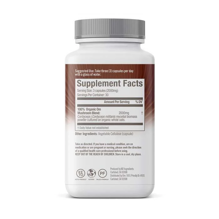 Om Cordyceps Mushroom Superfood 90 Vegetable capsules