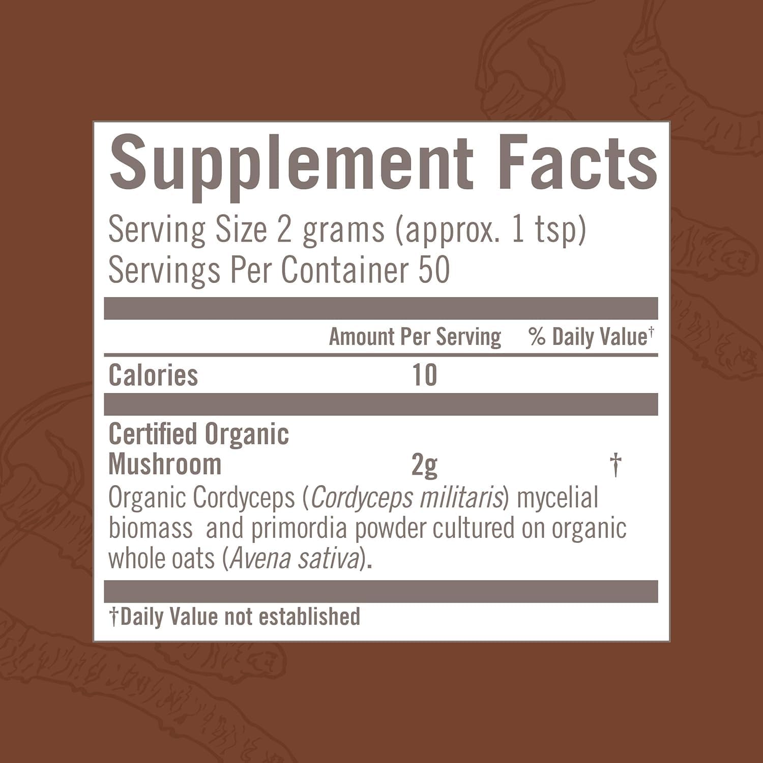 مسحوق فطر عضوي من Om Cordyceps- وزن 100 جم