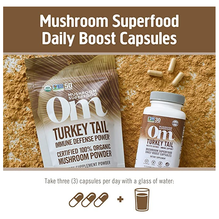 Om Turkey Tail Mushroom Superfood 90 Vegetable Capsules