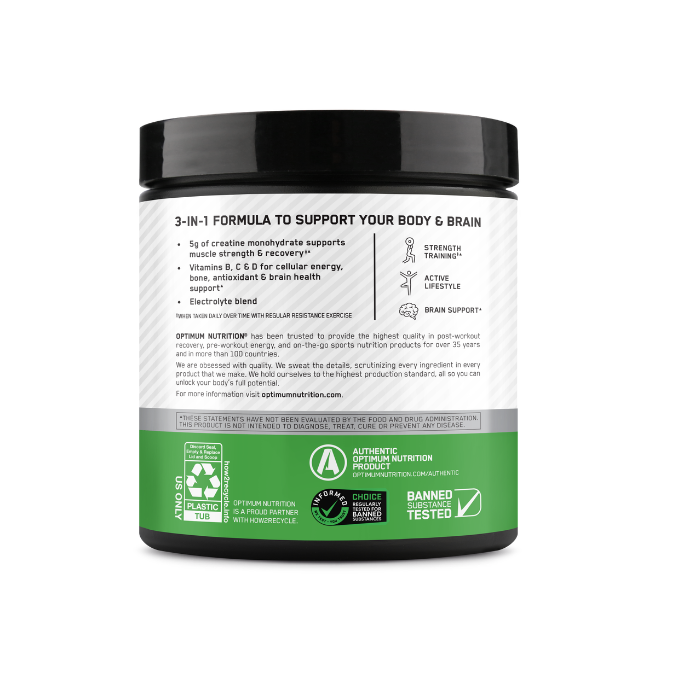 Optimum Nutrition Creatine Powder, Orange Passionfruit, 360 g, 40 Servings