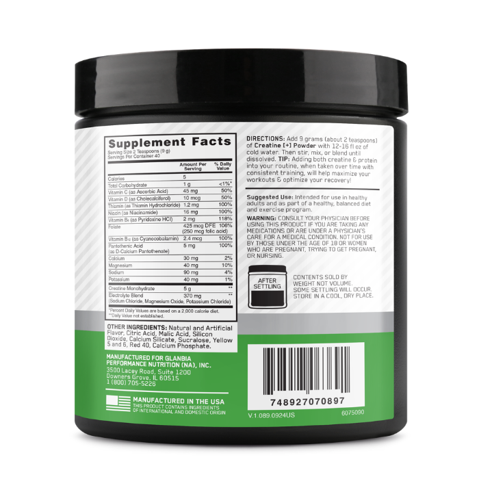 Optimum Nutrition Creatine+ Powder, Strawberry Peach, 360 g, 40 Servings