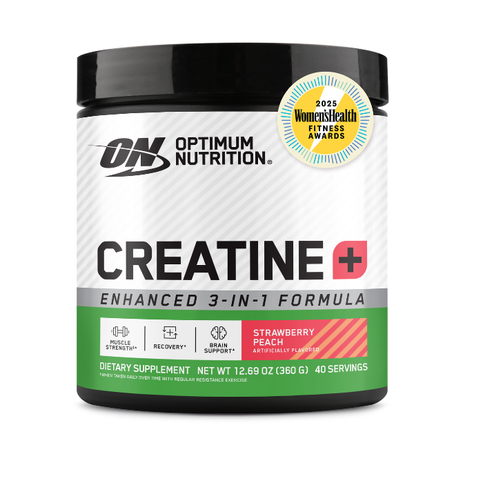 Optimum Nutrition Creatine+ Powder, Strawberry Peach, 360 g, 40 Servings