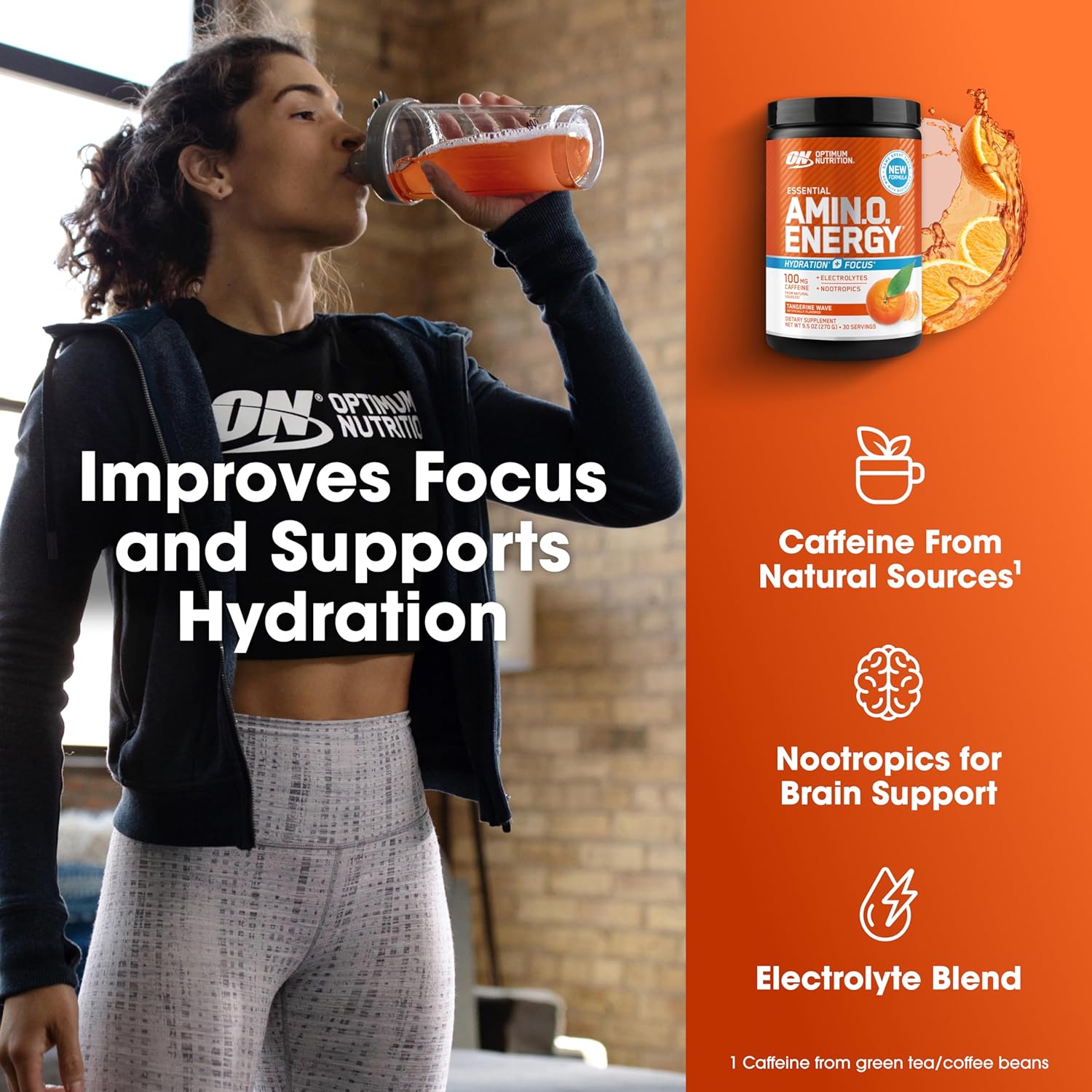 Optimum Nutrition Essential Amino Energy Electrolytes Tangerine 30 Serving