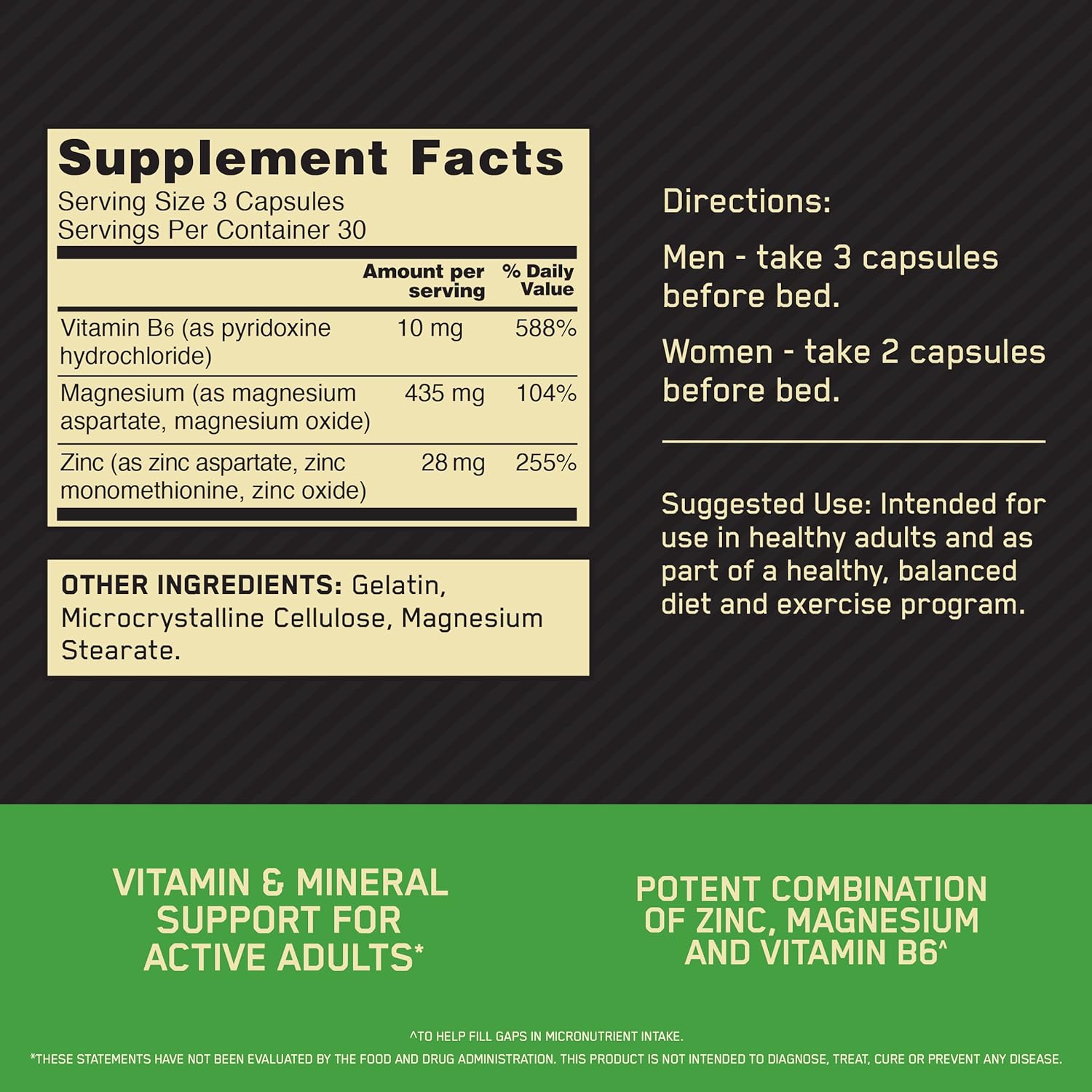 Optimum Nutrition Zinc Magnesium Aspartate Capsule 90s