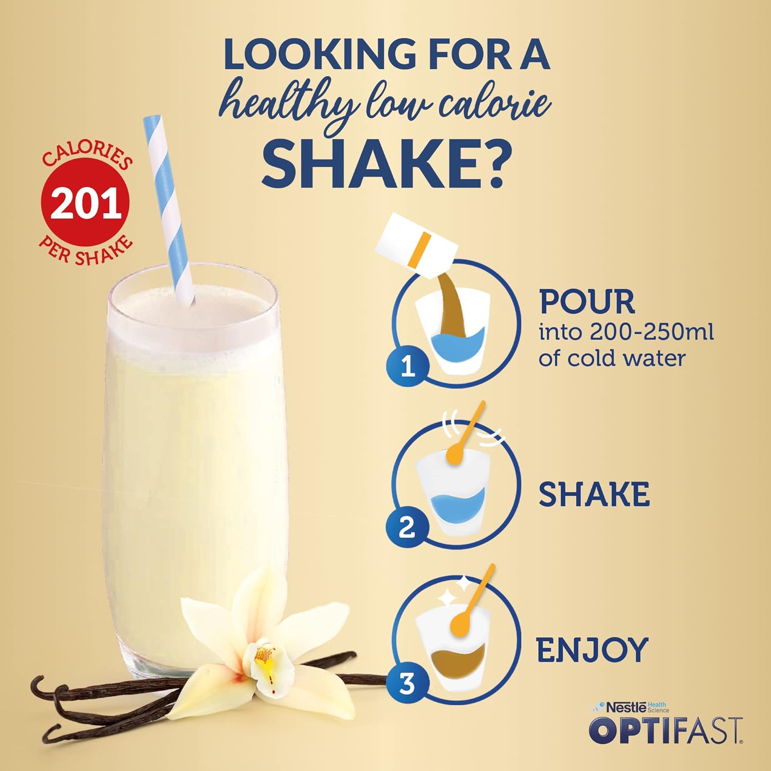 Optifast Milk Shake Vanilla 53g Sachet 12's (1's X 12)