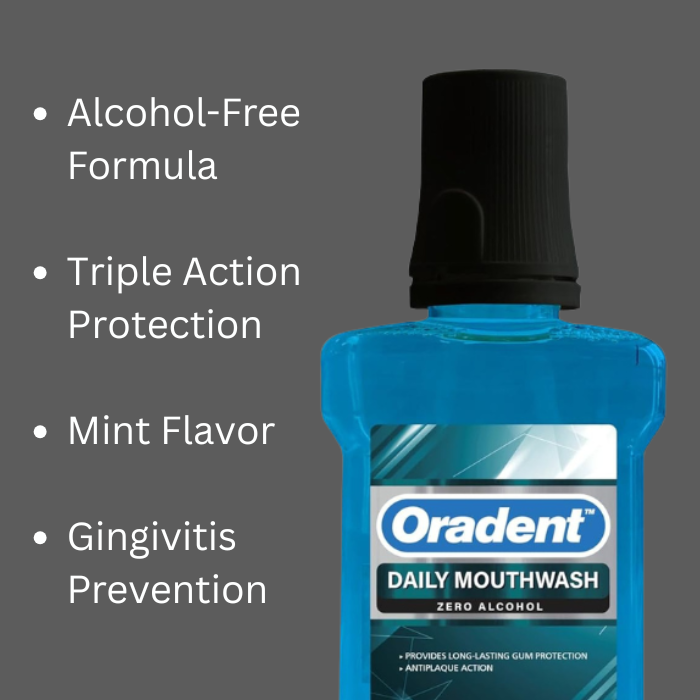Oradent Daily Zero Alcohol Mouthwash 500ml