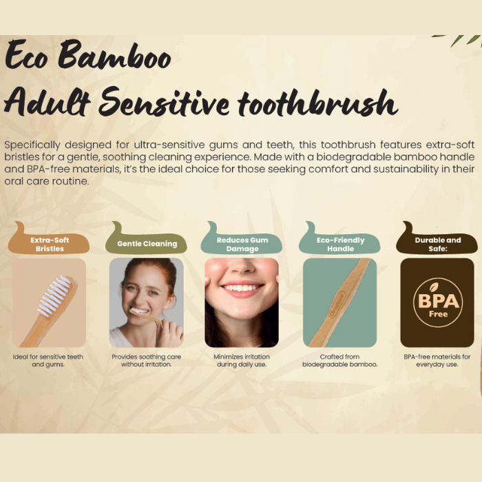 Oradent Eco Adult Toothbrush Sensitive White 1s