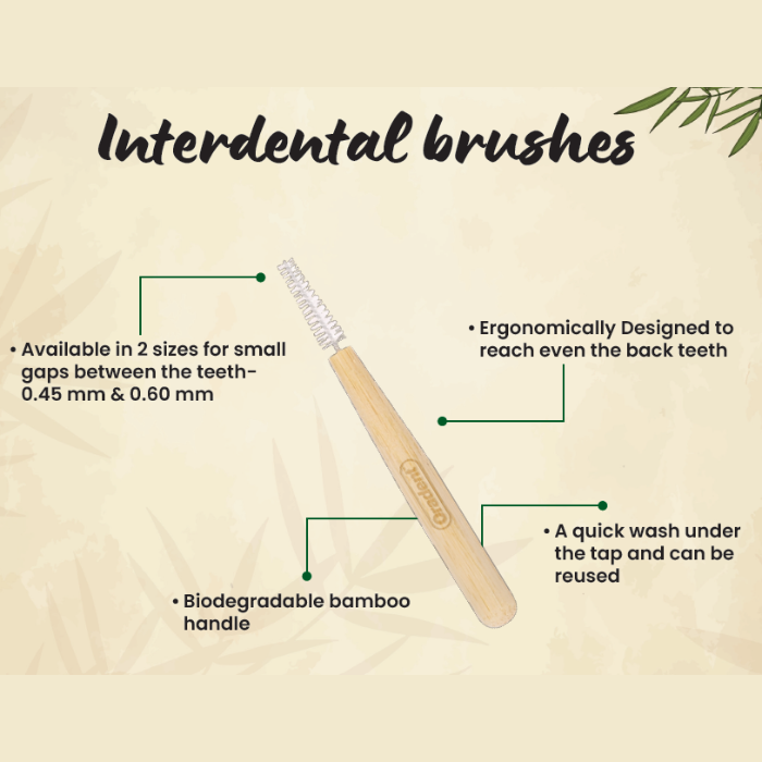 Oradent Eco Bamboo Interdental Brush 0.45MM 6s
