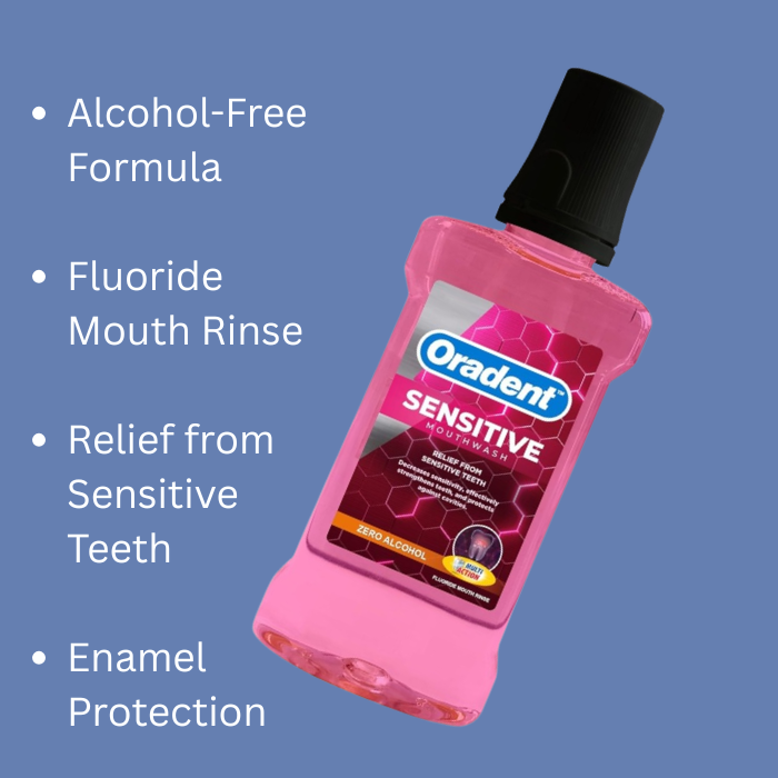 Oradent Sensitive Zero Alcohol Mouth Wash 500ml