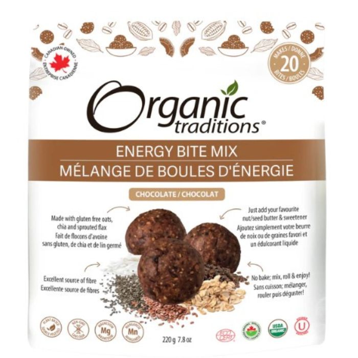 Organic Traditions Energy Bite Mix Chocolate 220g