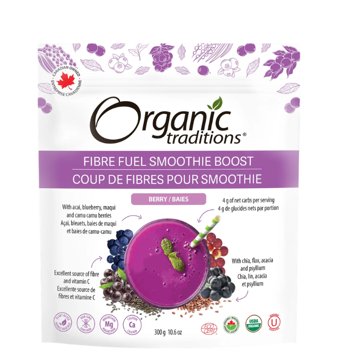 Organic Traditions Fibre Fuel Smoothie Boost  Berry 300g