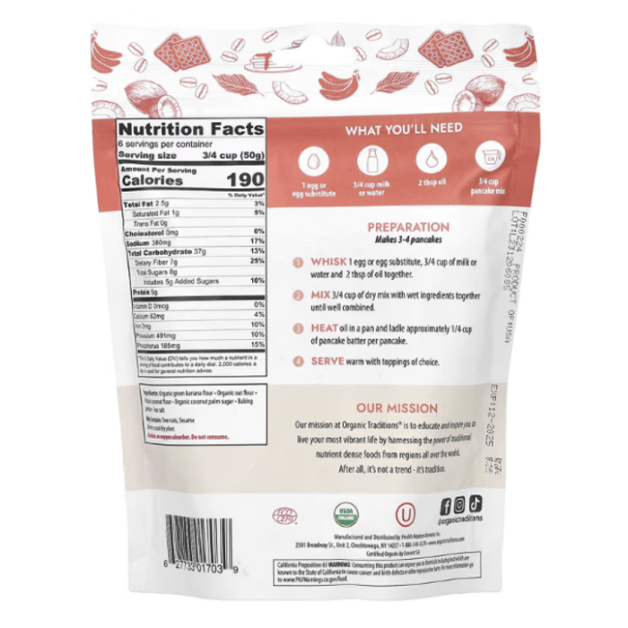 Organic Traditions Pancake & Waffle Mix Original 300g