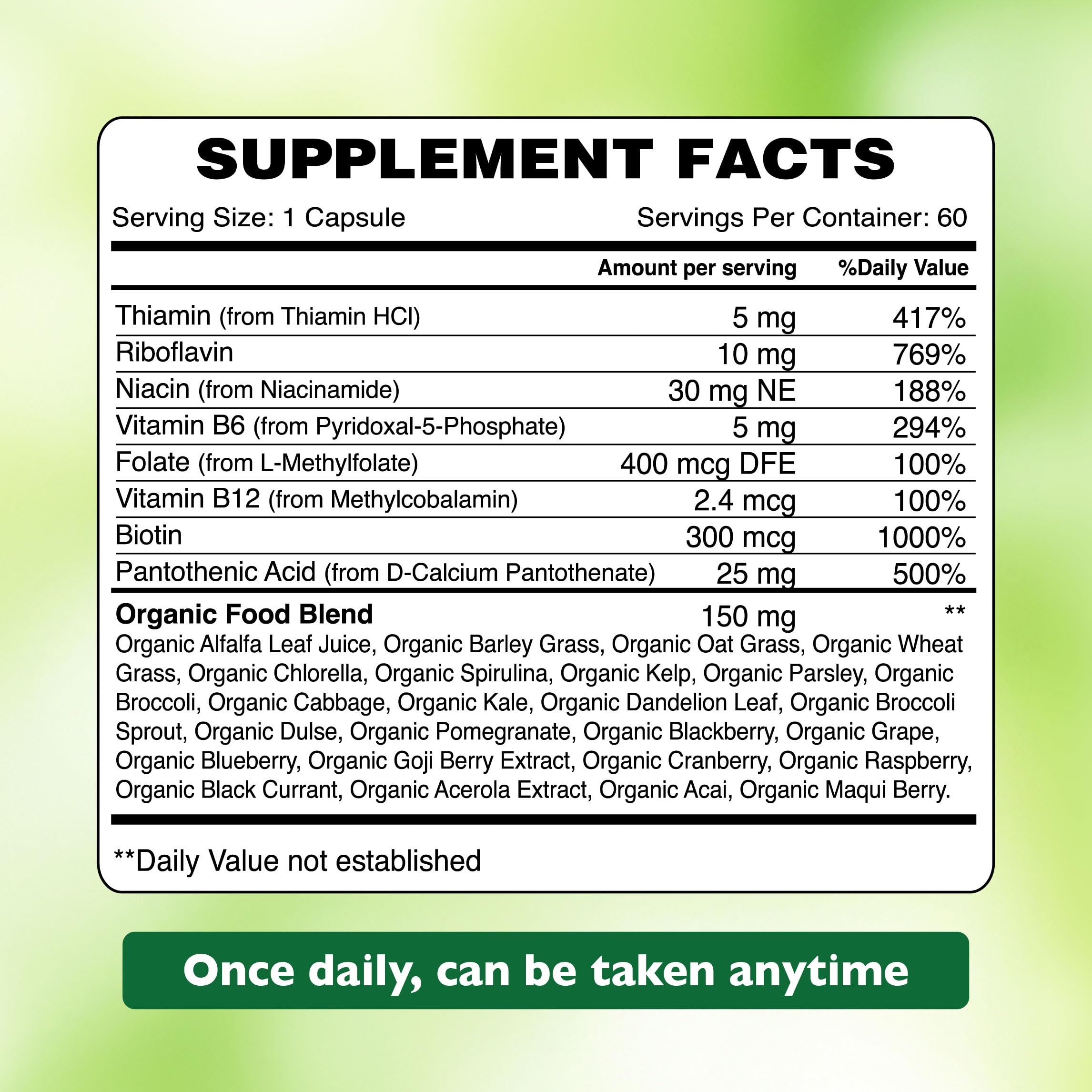 Organic Earth B- Complex 60 Capsules