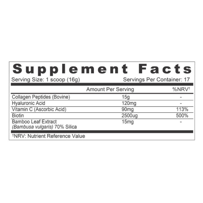 Organic Earth Collagen Beauty Strawberry-Lemon, Hydrolysed Collagen with Hyaluronic Acid and Vitamin C - 284g