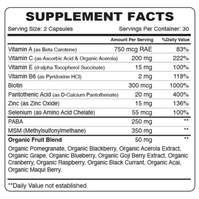 Organic Earth Hair Skin & Nails 60 Capsules