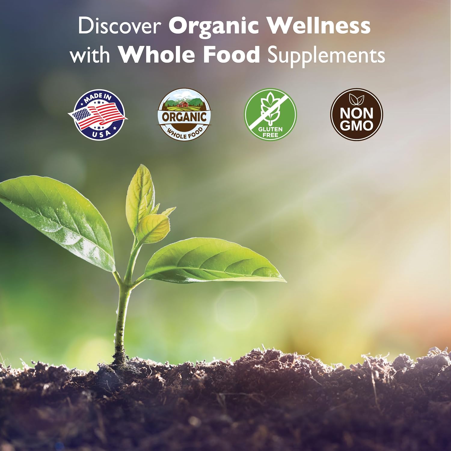 Organic Earth Immune Guard, Vitamin C, Zinc, Elderberry and Mushroom Immune Support - 60 Capsules