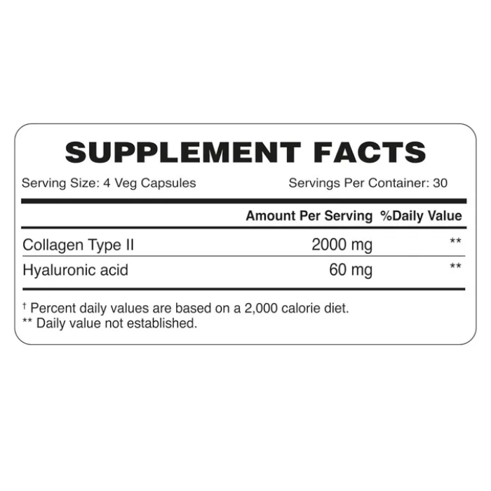 Organic Earth Joint Collagen Type II with Hyaluronic Acid, Mobility & Cartilage Support, 120 Capsules