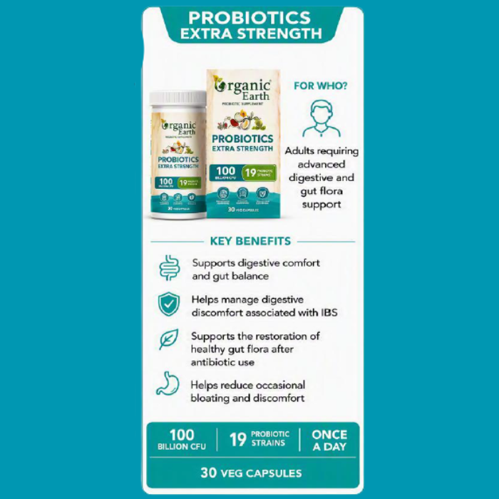 Organic Earth Probiotics Extra Strength Veg Capsules 30's