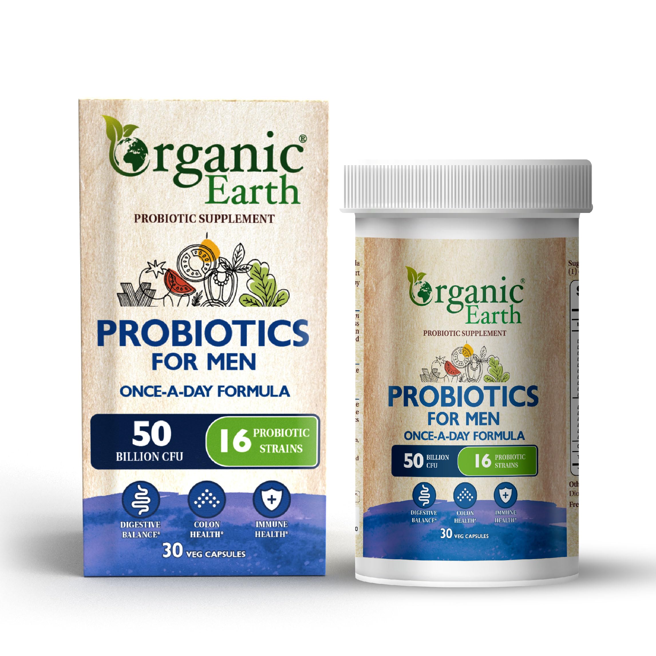 Organic Earth Probiotics For Men Cap 30s