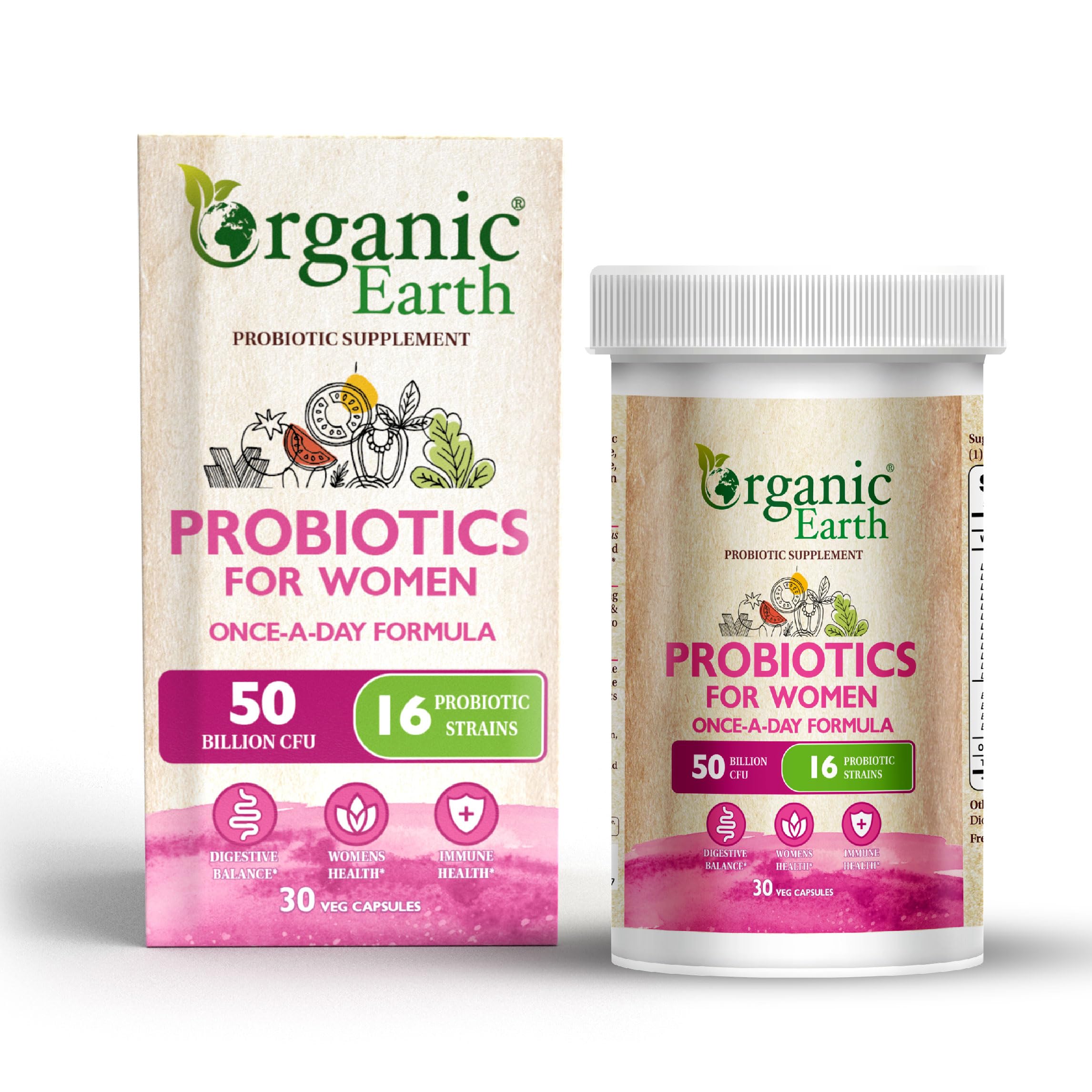 Organic Earth Probiotics For Women Cap 30s