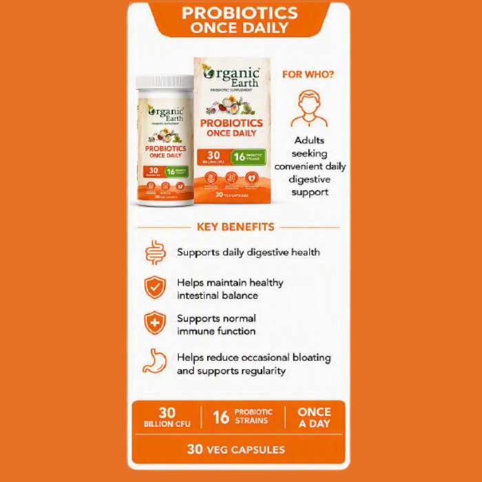 Organic Earth Probiotics Once Daily Veg Capsules 30s