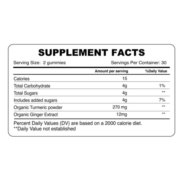 Organic Earth Turmeric with Ginger Gummies for Adults, Anti-Inflammatory, Immune and Digestive Support - 60s