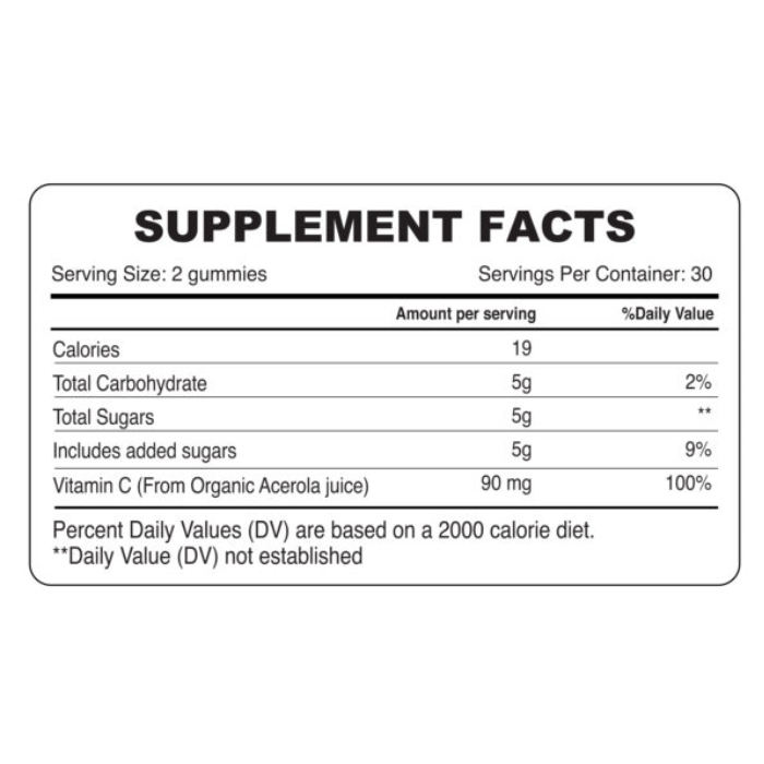 Organic Earth Vitamin C Gummies for Kids, Immune Support with Acerola and Antioxidants - 60s