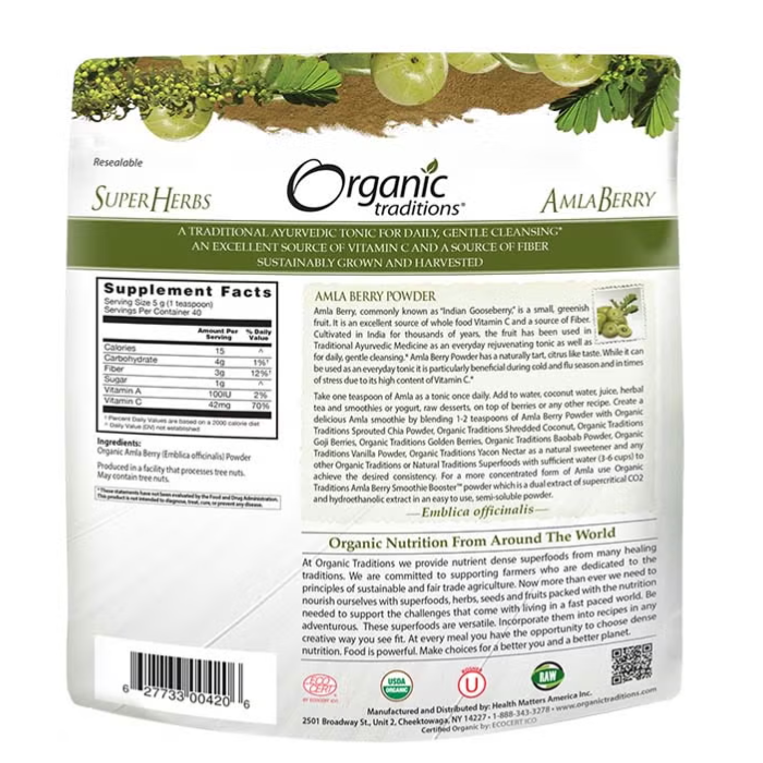 Organic Traditions Amla Berry Powder 200 g