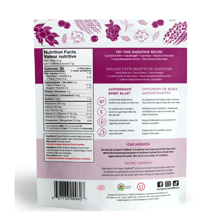 Organic Traditions Antioxidant Berry Blast 100 g