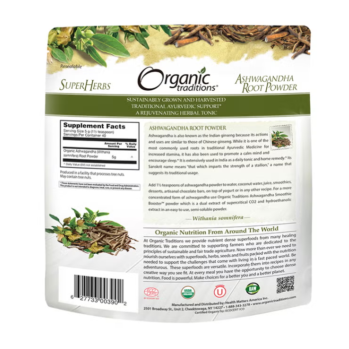 Organic Traditions Ashwagandha Root Powder 200g
