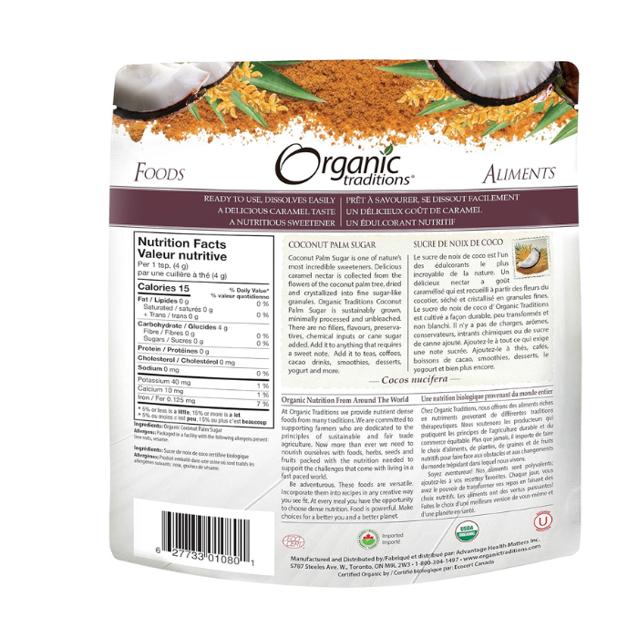 Organic Traditions Coconut Palm Sugar 227 g