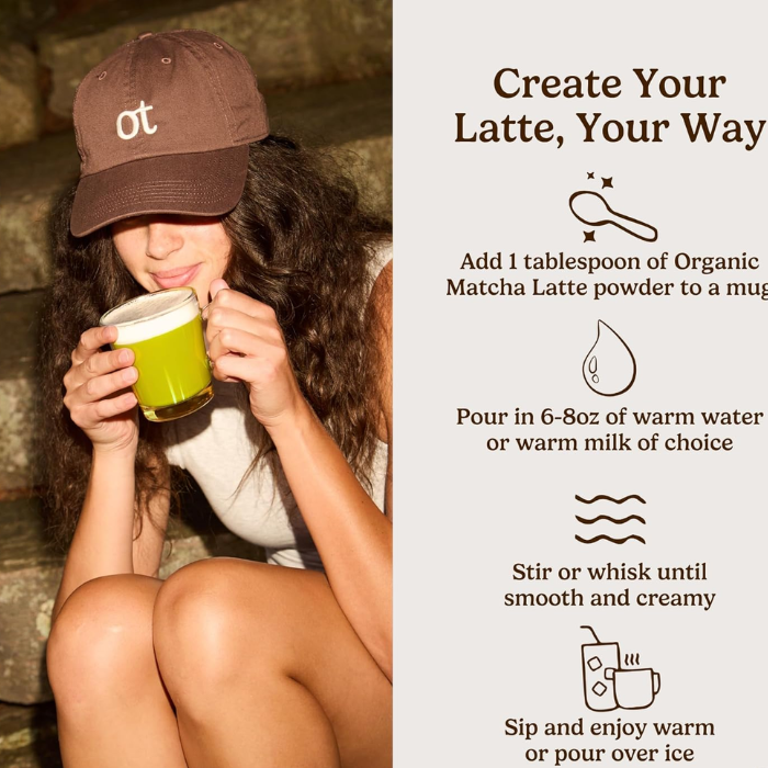 ماتشا لاتيه بالبروبيوتيك من Organic Traditions - وزن 150 جرام