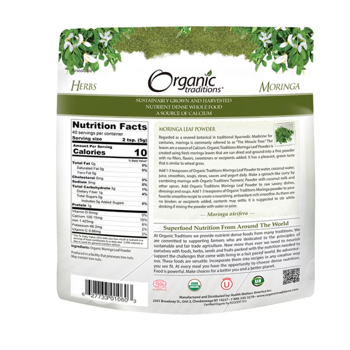 Organic Traditions Moringa Leaf Powder 200 g