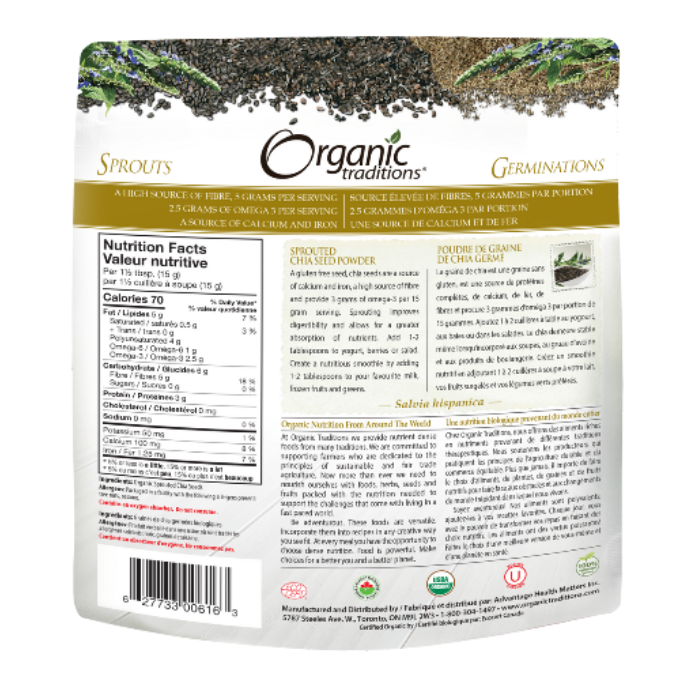 Organic Traditions Sprouted Chia Seed Powder 227g