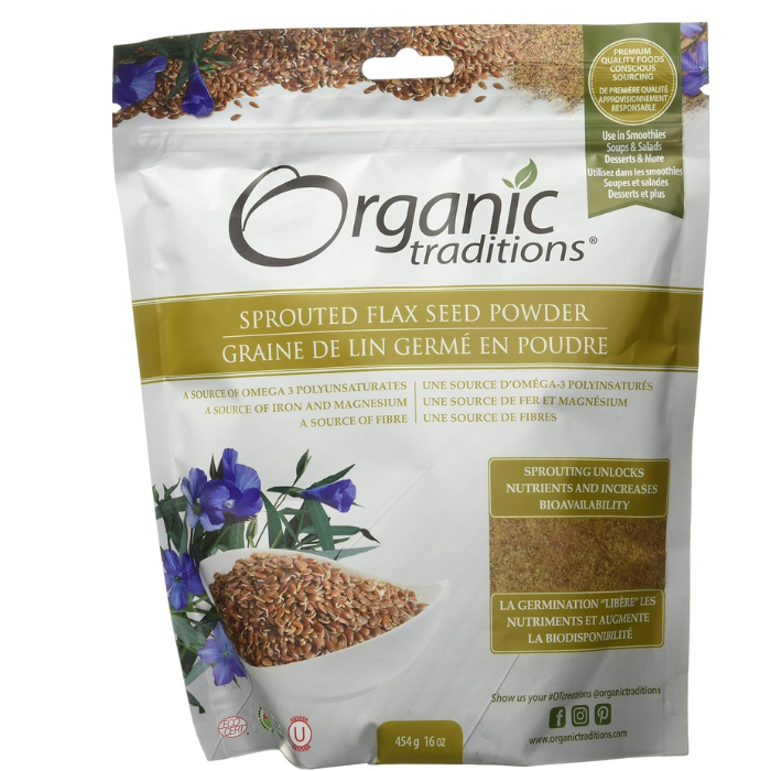 Organic Traditions Sprouted Flax Seed Powder 454 g