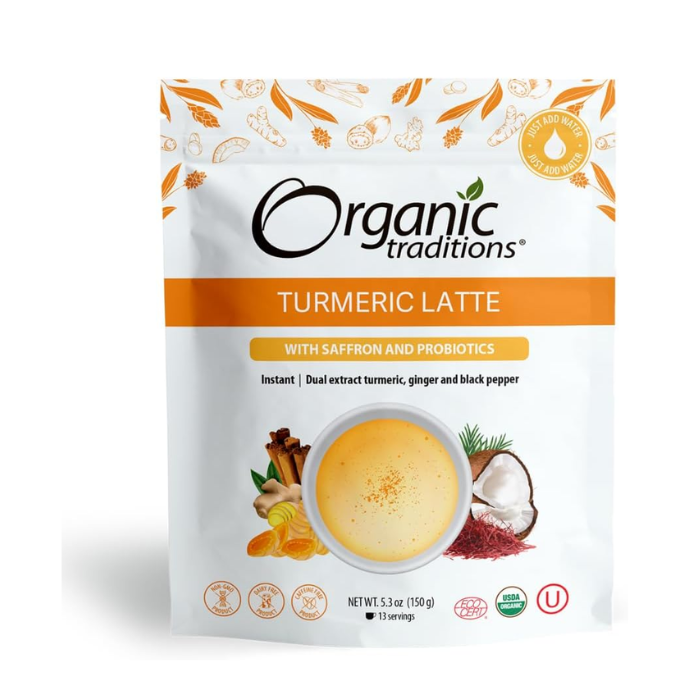 Organic Traditions Turmeric Latte With Saffron & Probiotics 150g