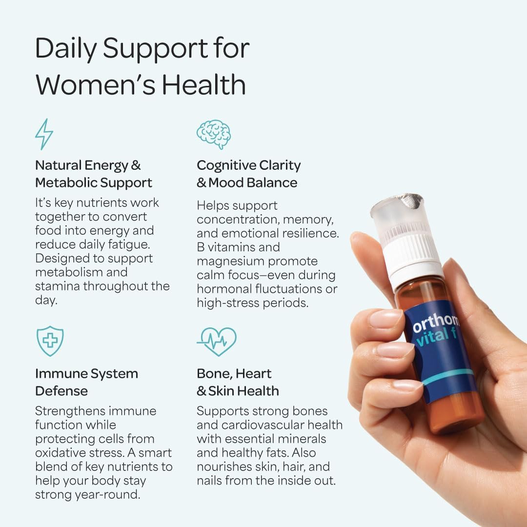 Orthomol Vital F Women’s Energy and Vitality Support Powder, Tablets & Capsules, 30s