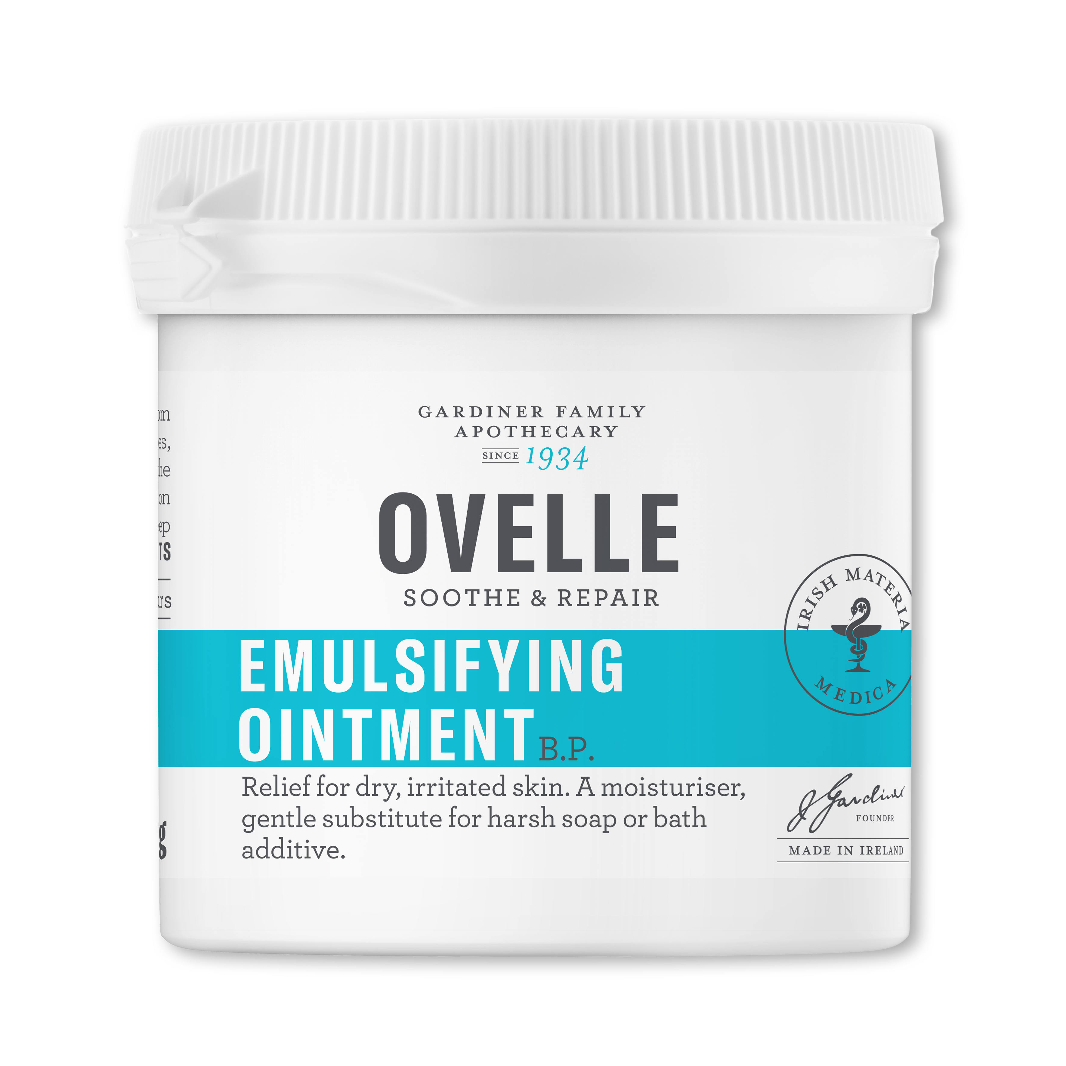 Ovelle Emulsifying Ointment, Preservative-Free Emollient Moisturizer & Soap Substitute for Dry, Sensitive Skin – 100g