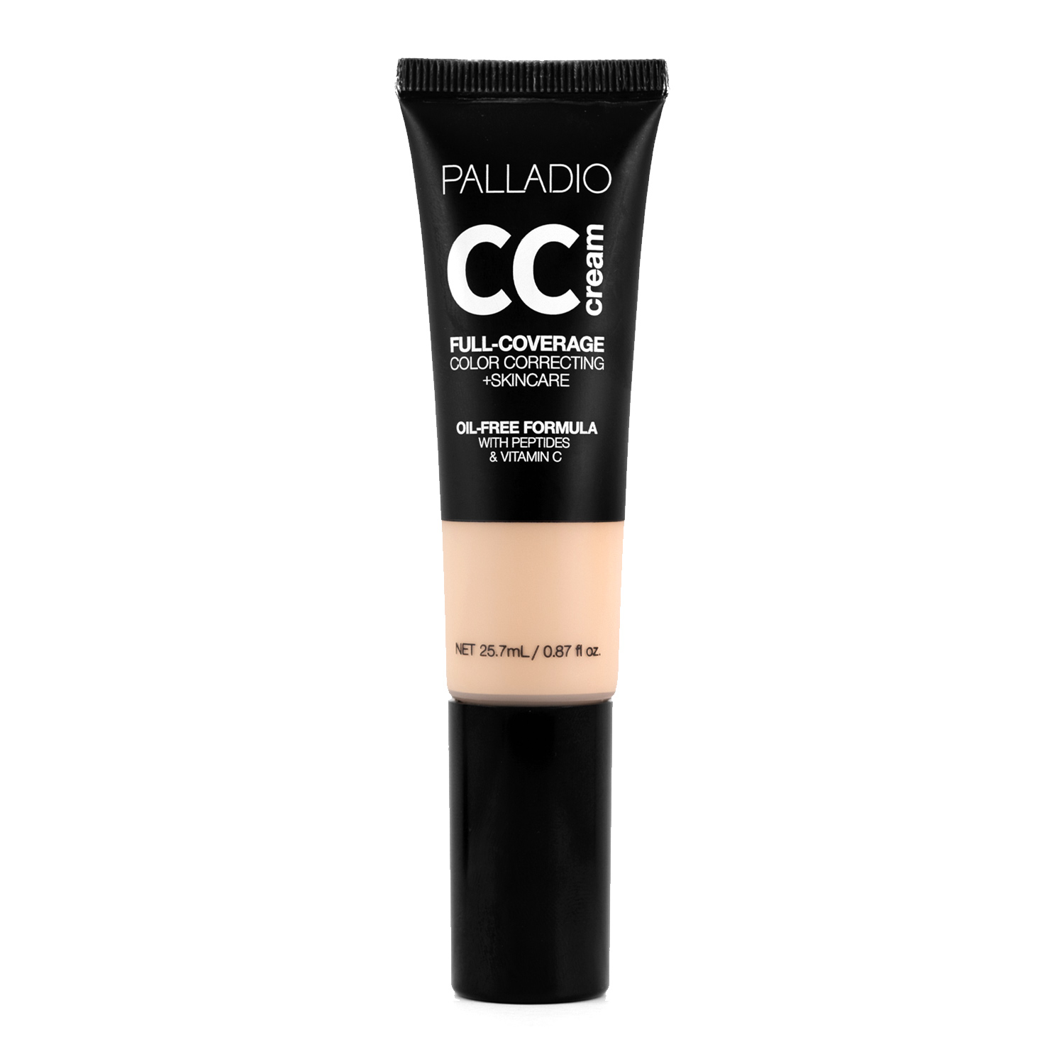 Palladio CC Cream Full Coverage Foundation, Fair 12W, Vegan, Skin-Nourishing Formula with Vitamin C & Peptides – 25.7ml