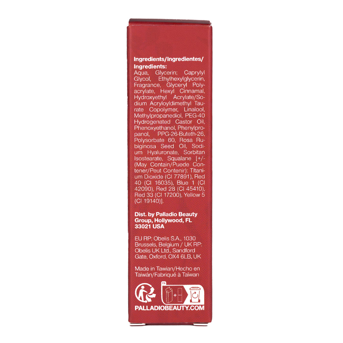 Palladio Jelly Tint Cheeks & Lips Cherry Rose with Rose Hip and Hyaluronic Acid, 3.9ml
