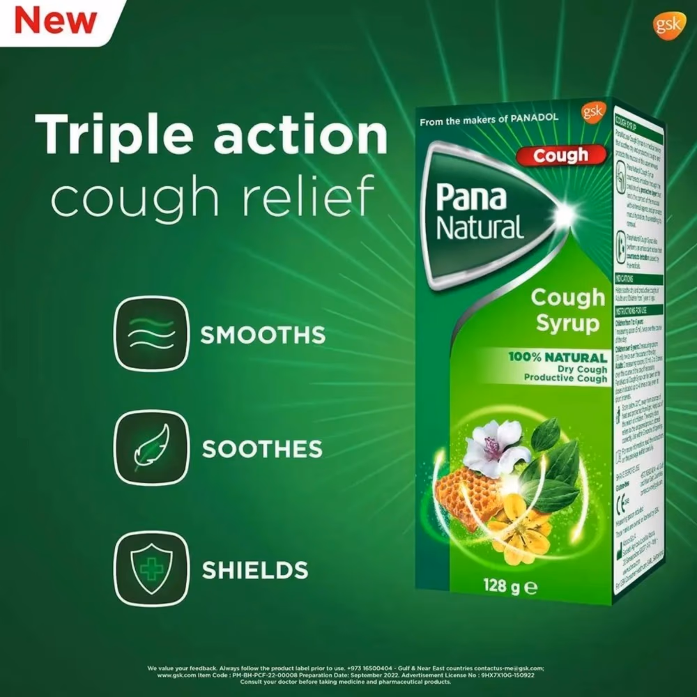 Pana Natural Syrup For Wet & Dry Cough, 128g