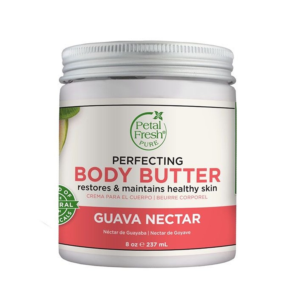 Petal Fresh Pure Guava Nectar Body Butter, Ultra-Hydrating Moisturizer with Tropical Guava Extract for Glowing Skin 8 oz